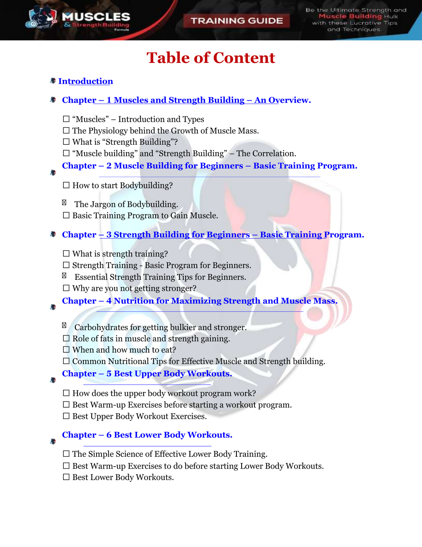 The Ultimate Strength And Muscle Building Training Program (Includes Training Guide and Video Course)